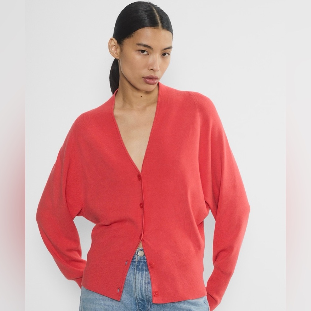 Babaton Clerical Cardigan in Cherry Red